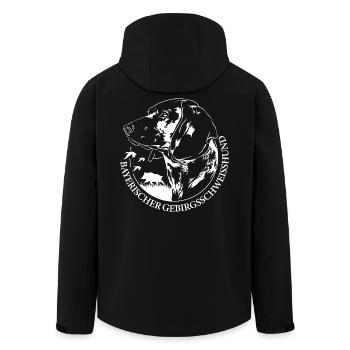 BAYERISCHER GEBIRGSSCHWEIßHUND Jagdhunde Wilsigns - Recycelte Männer Softshell-Jacke von Stanley/Stella - Schwarz - Hinten - AI Model Male 185 light (185cm)
