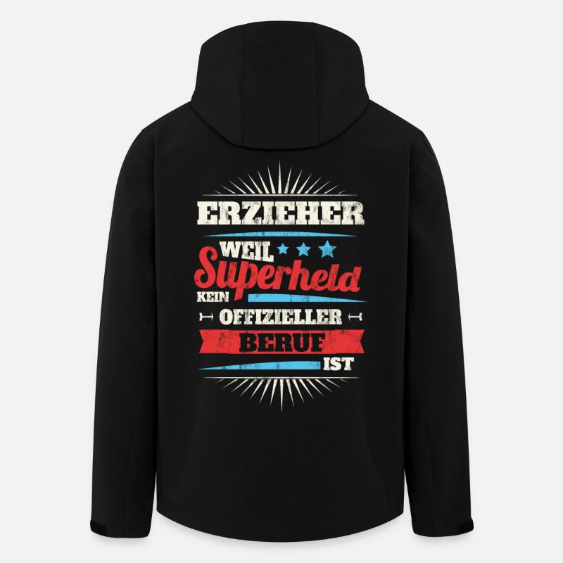 Erzieher Superheld - Recycelte Männer Softshell-Jacke von Stanley/Stella - Schwarz