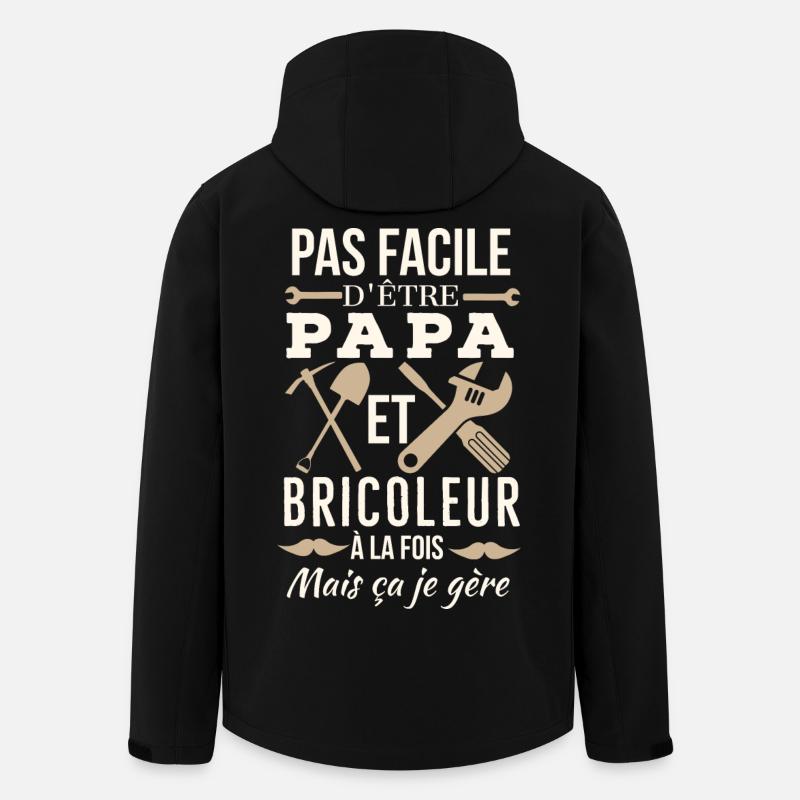 Papa Bricoleur - Veste softshell homme en polyester recyclé Stanley/Stella - noir