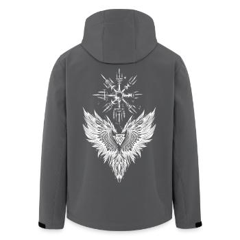 Corbeau Odin Vegvisir Valknut - Veste softshell homme en polyester recyclé Stanley/Stella - charbon - Dos - AI Model Male 185 light (185cm)