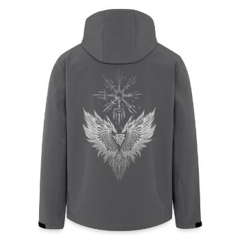 Rabe Odin Vegvisir Valknut - Recycelte Männer Softshell-Jacke von Stanley/Stella - Anthrazit - Hinten - AI Model Male 185 light (185cm)