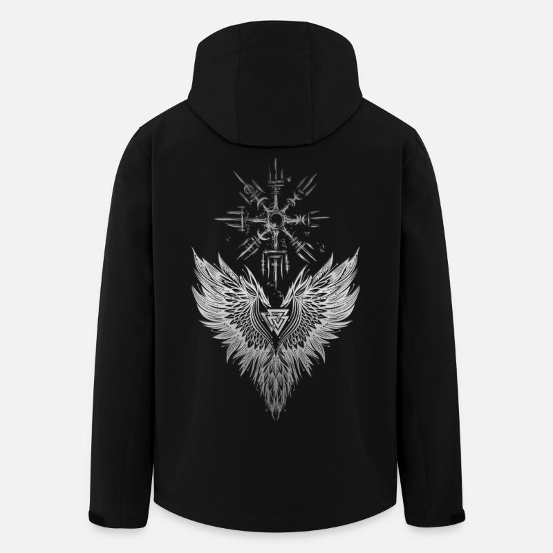 Raven Odin Vegvisir Valknut - Men’s Recycled Softshell Jacket by Stanley/Stella - black