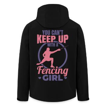 Fencing Girl - Men’s Recycled Softshell Jacket by Stanley/Stella - black - Back - AI Model Male 185 light (185cm)