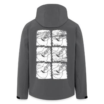 Guitar Drawing - Men’s Recycled Softshell Jacket by Stanley/Stella - anthracite - Back - AI Model Male 185 light (185cm)