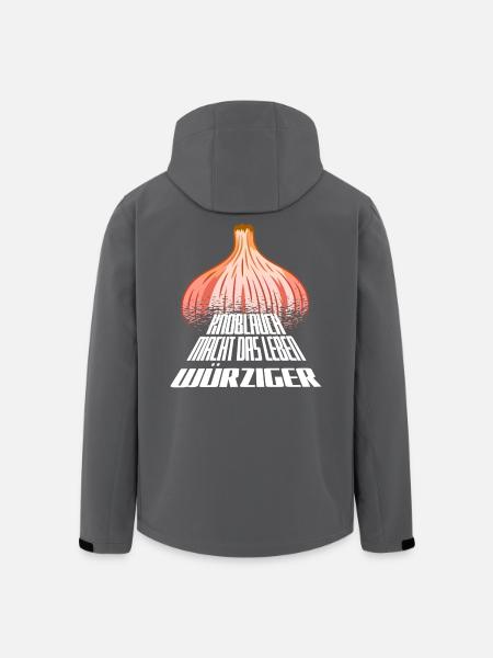 Kräftige Knoblauchgrafik mit fetter Typo - Recycelte Männer Softshell-Jacke von Stanley/Stella - Schwarz