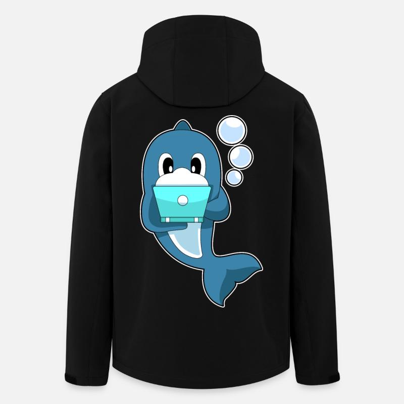 Delfin Laptop - Recycelte Männer Softshell-Jacke von Stanley/Stella - Schwarz