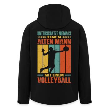 Volleyball Geschenk Volleyballspieler Opa - Recycelte Männer Softshell-Jacke von Stanley/Stella - Schwarz - Hinten - AI Model Male 185 light (185cm)