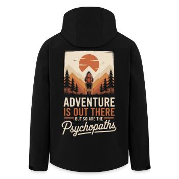 Randonneurs dans le panorama montagneux - Veste softshell homme en polyester recyclé Stanley/Stella - noir - Dos - AI Model Male 185 light (185cm)