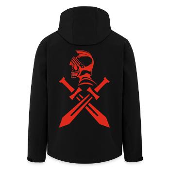 Red Knight's Skull and Crossed Swords - Men’s Recycled Softshell Jacket by Stanley/Stella - black - Back - AI Model Male 185 light (185cm)