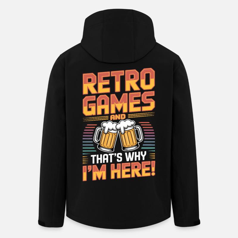 Retro-Spiele Bier – Emulation – Old-School-Konsole - Recycelte Männer Softshell-Jacke von Stanley/Stella - Schwarz