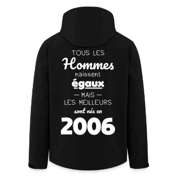 20 years - The best were born in 2006 - Men’s Recycled Softshell Jacket by Stanley/Stella - black - Back - AI Model Male 185 light (185cm)