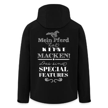 My horse has special features - Men’s Recycled Softshell Jacket by Stanley/Stella - black - Back - AI Model Male 185 light (185cm)