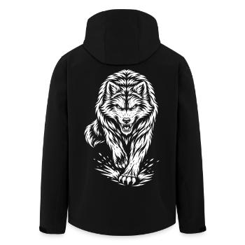 Loup Courant – Motif mystique d’animal sauvage - Veste softshell homme en polyester recyclé Stanley/Stella - noir - Dos - AI Model Male 185 light (185cm)
