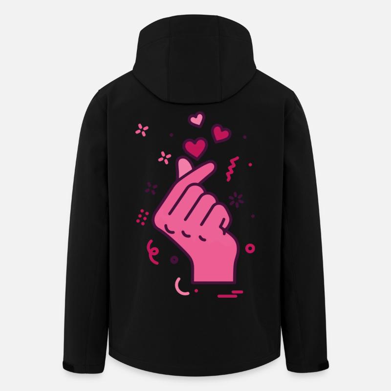 Kpop Musica Coreana Cuore con dito carini Amore Corea - Giacca softshell riciclata Uomo Stanley/Stella Discoverer - nero