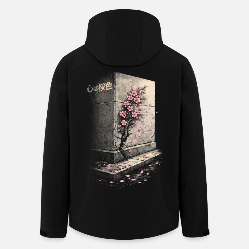 Cherry Blossom Sakura Cherry Blossom - Men’s Recycled Softshell Jacket by Stanley/Stella - black
