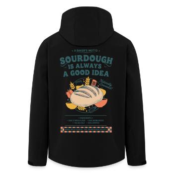 Sauerteig ist immer eine gute Idee in der Brotbackzeit. - Recycelte Männer Softshell-Jacke von Stanley/Stella - Schwarz - Hinten - AI Model Male 185 light (185cm)