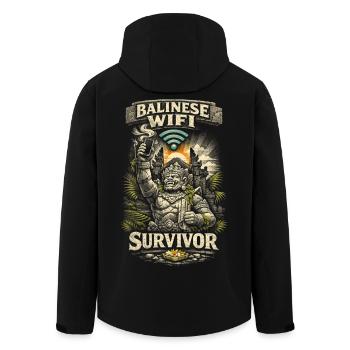 Survivant du Wifi balinais Travel Bali Travel - Veste softshell homme en polyester recyclé Stanley/Stella - noir - Dos - AI Model Male 185 light (185cm)