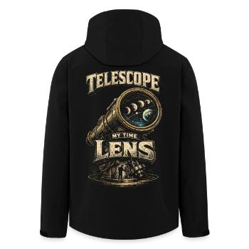 Astronomie Astronom Telescope My Time Lens - Recycelte Männer Softshell-Jacke von Stanley/Stella - Schwarz - Hinten - AI Model Male 185 light (185cm)