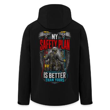 Industrial climbers - Men’s Recycled Softshell Jacket by Stanley/Stella - black - Back - AI Model Male 185 light (185cm)
