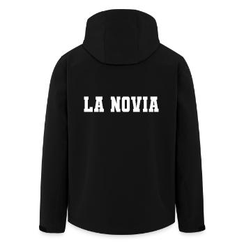 La Novia Girlfriend Engagement Wedding Gift - Men’s Recycled Softshell Jacket by Stanley/Stella - black - Back - AI Model Male 185 light (185cm)