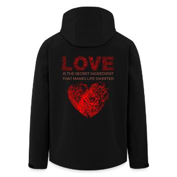 Love Is The Secret Ingredient - Men’s Recycled Softshell Jacket by Stanley/Stella - black - Back - AI Model Male 185 light (185cm)