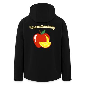 Unvorhersehbarkeit Apfel Zitrone Motivierendes Design - Recycelte Männer Softshell-Jacke von Stanley/Stella - Schwarz - Hinten - AI Model Male 185 light (185cm)