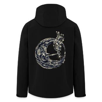 Moon with a pipe - Men’s Recycled Softshell Jacket by Stanley/Stella - black - Back - AI Model Male 185 light (185cm)