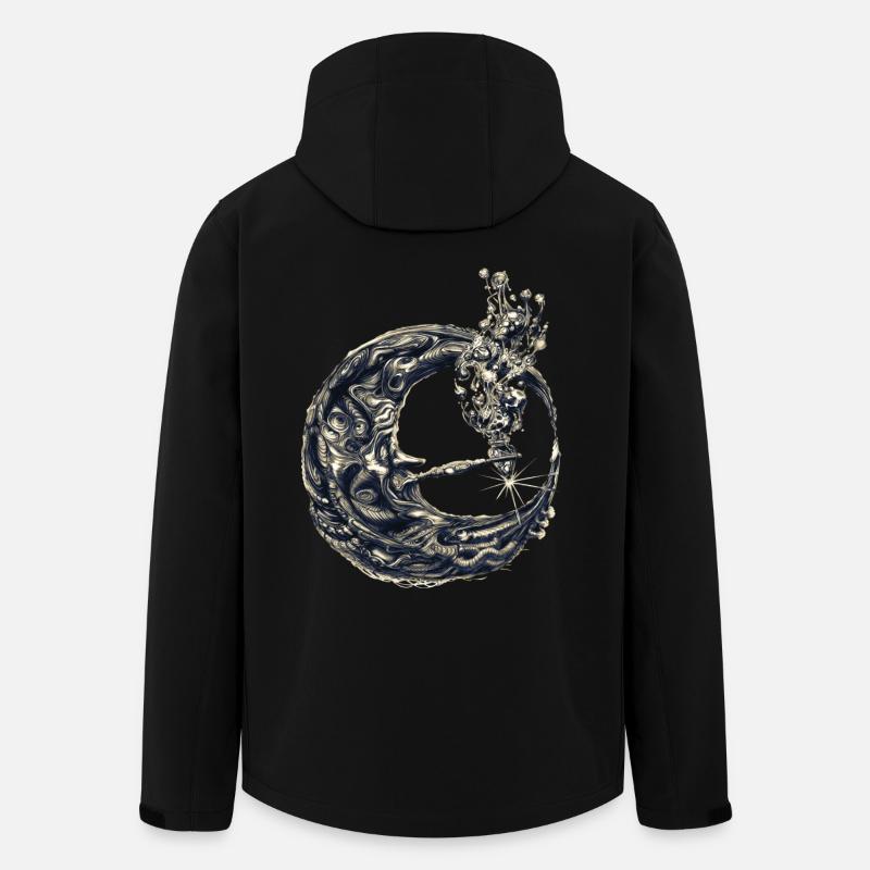 Mond mit Pfeife - Recycelte Männer Softshell-Jacke von Stanley/Stella - Schwarz