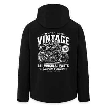 1965 Vintage Moto Cadeau d’Anniversaire - Veste softshell homme en polyester recyclé Stanley/Stella - noir - Dos - AI Model Male 185 light (185cm)