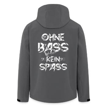 OHNE BASS KEIN SPASS - Recycelte Männer Softshell-Jacke von Stanley/Stella - Schwarz - Hinten - AI Model Male 185 light (185cm)