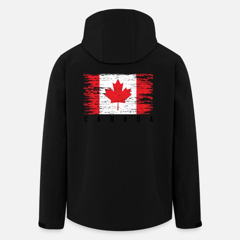 Drapeau Canadien en Grunge - Veste softshell homme en polyester recyclé Stanley/Stella - noir