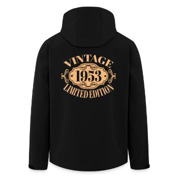 Millésime 1953 - 70 ans, cadeau 70e anniversaire - Veste softshell homme en polyester recyclé Stanley/Stella - noir - Dos - AI Model Male 185 light (185cm)