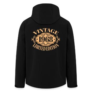 Millésime 1968 - 54 ans, cadeau de 54e anniversaire - Veste softshell homme en polyester recyclé Stanley/Stella - noir - Dos - AI Model Male 185 light (185cm)