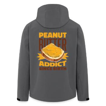 Ednussbutter lustig PEANUT BUTTER ADDICT - Recycelte Männer Softshell-Jacke von Stanley/Stella - Schwarz - Hinten - AI Model Male 185 light (185cm)