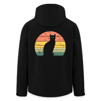 Mignon chat Retro Silhouette Cat Lover & Owner Cadeau - Veste softshell homme en polyester recyclé Stanley/Stella - noir - Dos - AI Model Male 185 light (185cm)