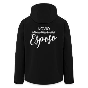 Novio Prometido Esposo Ehemann Bräutigam Hochzeitsgeschenk - Recycelte Männer Softshell-Jacke von Stanley/Stella - Schwarz - Hinten - AI Model Male 185 light (185cm)