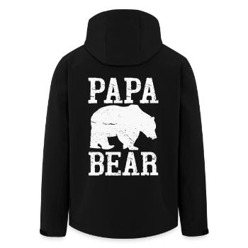 Papa Bear - Recycelte Männer Softshell-Jacke von Stanley/Stella - Schwarz - Hinten - AI Model Male 185 light (185cm)