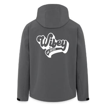 Wifey Est. 2023 Engagement Bridal Shower Wedding - Men’s Recycled Softshell Jacket by Stanley/Stella - black - Back - AI Model Male 185 light (185cm)