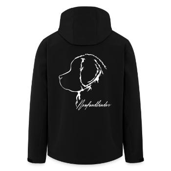 NEUFUNDLÄNDER Profil Hunde Hund Wilsigns - Recycelte Männer Softshell-Jacke von Stanley/Stella - Schwarz - Hinten - AI Model Male 185 light (185cm)