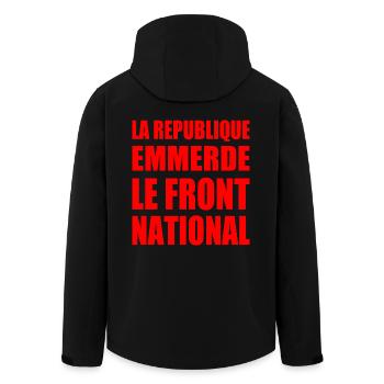 La République emmerde le front national - Veste softshell homme en polyester recyclé Stanley/Stella - noir - Dos - AI Model Male 185 light (185cm)