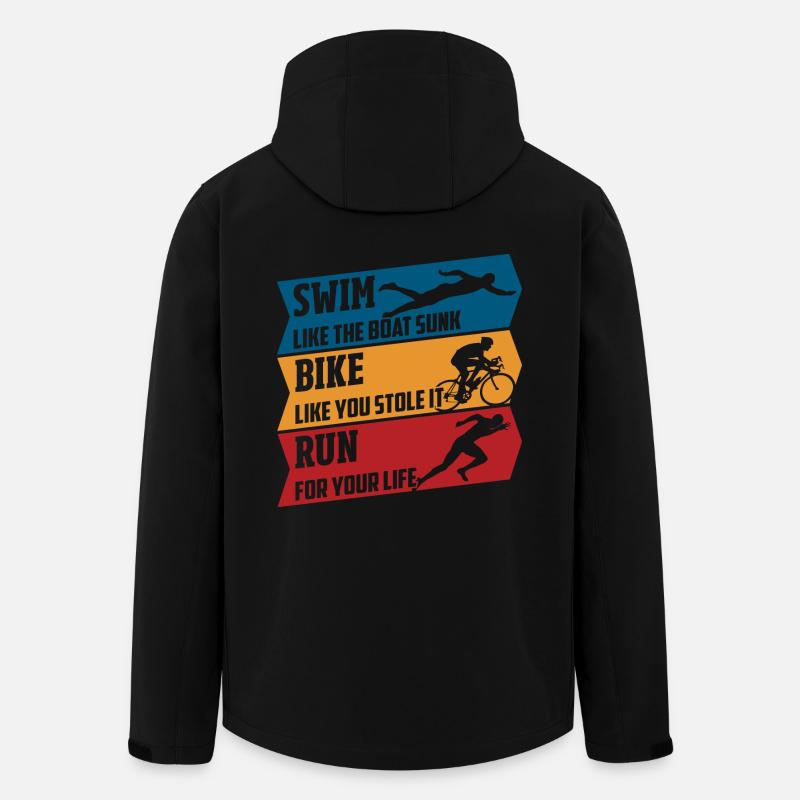 Swim - Bike - Run - Recycelte Männer Softshell-Jacke von Stanley/Stella - Schwarz