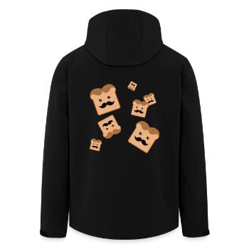 Toast mit Schnurrbart - Recycelte Männer Softshell-Jacke von Stanley/Stella - Schwarz - Hinten - AI Model Male 185 light (185cm)