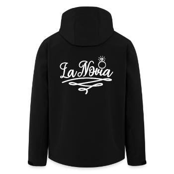La Novia Girlfriend Engagement Wedding Gift - Men’s Recycled Softshell Jacket by Stanley/Stella - black - Back - AI Model Male 185 light (185cm)