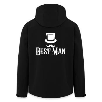 Meilleur homme Top Hat & Moustache Mens Enterrement de vie de garçon - Veste softshell homme en polyester recyclé Stanley/Stella - noir - Dos - AI Model Male 185 light (185cm)