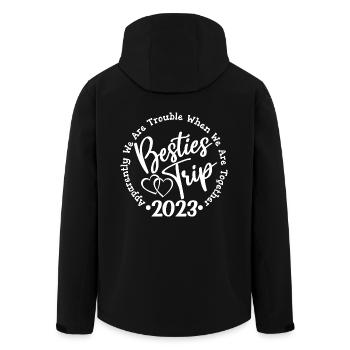 Besties Trip 2023 Fun Girls Trip Wochenendurlaub - Recycelte Männer Softshell-Jacke von Stanley/Stella - Schwarz - Hinten - AI Model Male 185 light (185cm)