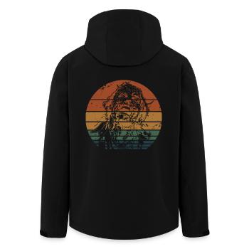 Retro Scary Zombie Face Halloween Trick or Treat - Veste softshell homme en polyester recyclé Stanley/Stella - noir - Dos - AI Model Male 185 light (185cm)