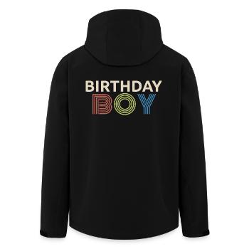 Birthday Boy - Retro Birthday Party For Kids Boys - Men’s Recycled Softshell Jacket by Stanley/Stella - black - Back - AI Model Male 185 light (185cm)