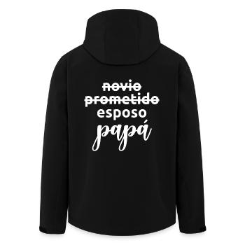 Esposo To Papa Married Men Funny Pregnancy Gift - Veste softshell homme en polyester recyclé Stanley/Stella - noir - Dos - AI Model Male 185 light (185cm)