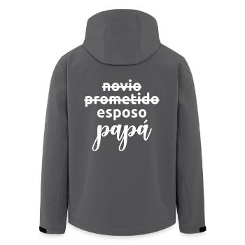 Esposo To Papa Married Men Funny Pregnancy Gift - Veste softshell homme en polyester recyclé Stanley/Stella - charbon - Dos - AI Model Male 185 light (185cm)