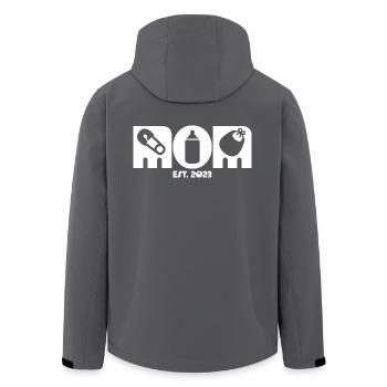 2023, Maman en devenir, annonce de grossesse - Veste softshell homme en polyester recyclé Stanley/Stella - noir - Dos - AI Model Male 185 light (185cm)